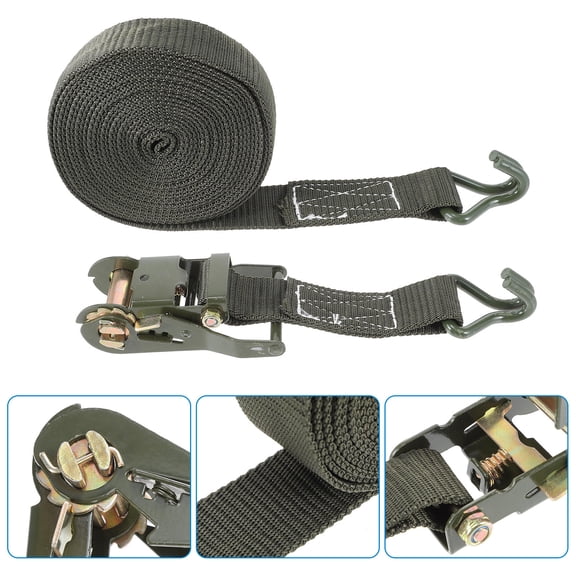PTOOTP Heavy Duty Cargo Tie Downs Ratchet Strap Dark Set