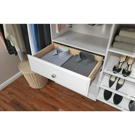 Easy Track - Dual Tower Closet Storage Organizer with Shelves and Drawers - White