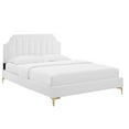 thumbnail image 2 of Modway Sienna Performance Velvet King Platform Bed in White, 2 of 10