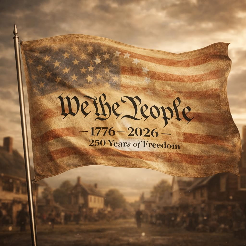 KUNPENG 250 Anniversary Usa Outdoor Flag - We The People 1776-2026 Patriotic Yard & House Banner for 4th of July, 2x3 ft