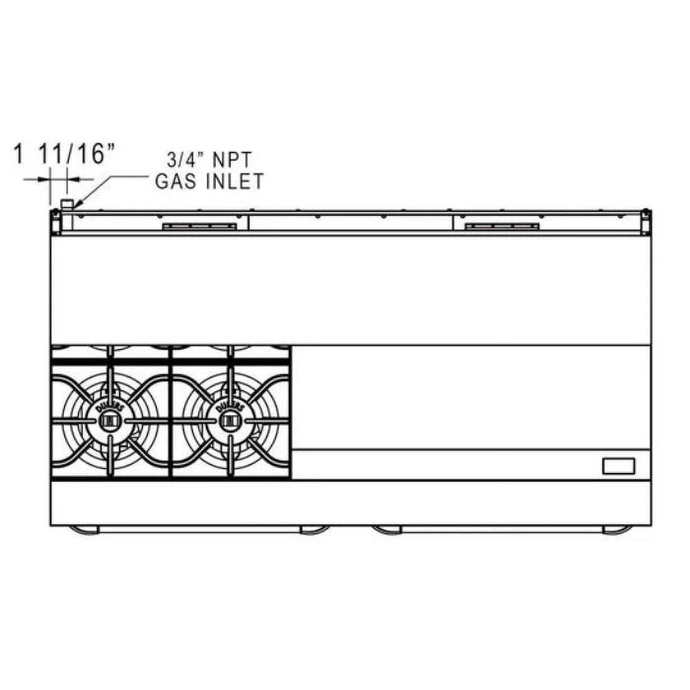 Dukers Stainless Steel  60" Gas Range with 4 Open Burners & 36" Griddle - DCR60-4B36GM 60"