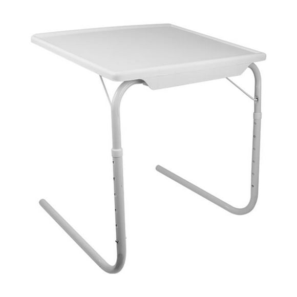 Fresh Fab Finds FFF-GPCT1287 Table Portable Sofa TV 6 Heights 3 Angles Laptop Desk Adjustable Eating Dinner Coffee Foldable Tray for Bed Dorm Home, White