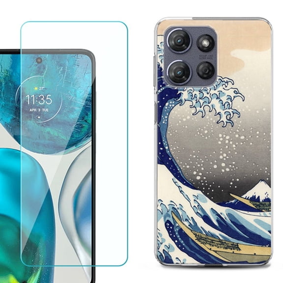 ShockProof Phone Case for Motorola Moto G Power 5G 2026, with Screen Protector, by OneToughShield - Great Wave