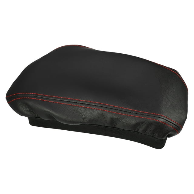 Unique Bargains Car Center Console Armrest Cover Protector for BMW X1 2016-2021 Black with Red Stitches