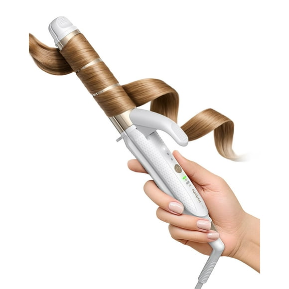 FURIDEN Lite Rizador de doble voltaje: 110 V-240 V 1 pulgada Barril de cerámica 2 en 1 Rizador para mujeres - Viajes a Europa para cabello corto/fino con abrazadera