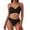 Black, variant on QIUOMBBP Womens Twist Front Bikini Set Crisscross Back String Swimsuit Top with Tie Side High Cut Bottom 2 Piece Bathing Suit Hot Pink XL