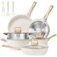 thumbnail image 1 of Juego de utensilios de cocina SODAY de granito blanco antiadherente para inducción, 12 unidades, 1 of 7