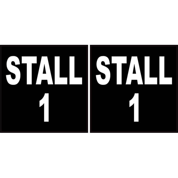 StickerTalk Stall 1 Vinyl Stickers, 1 sheet of 2 stickers, 3 inches x 3 inches each