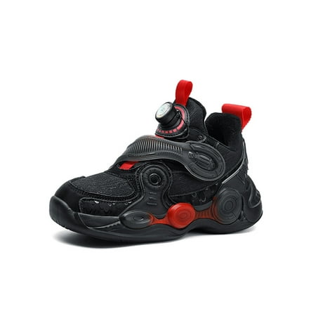 

Eloshman Kids Fashion Sneaker Fitness Workout Athletic Shoes Mid Top Sports Shoe Jogging Breathable Mesh Sneakers Nonslip Trainers Red Plush 11.5C