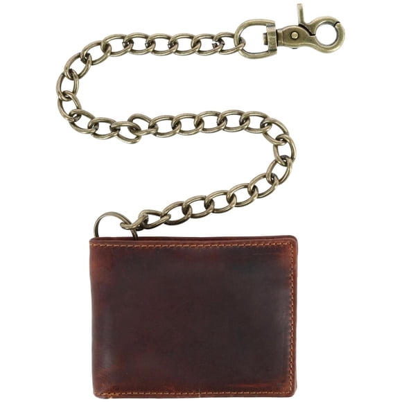 CTM® RFID Vintage Leather Bifold Chain Wallet (Men's)
