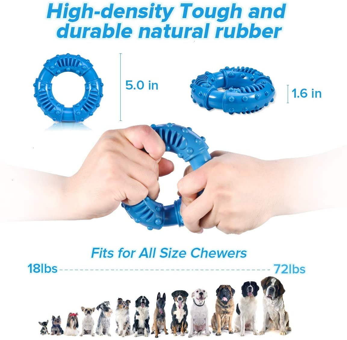 1packs Dog Chew Bone Toy for Aggressive Chewers: Especially Chewy Natural Rubber, Puppy Chew Toy, Durable and Almost Indestructible for Medium and