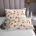 thumbnail image 3 of Erosebridal Cardinal Bird Bedspread Sets Queen Size, Tree Branches Bed Quilt, 3-Piece, 3 of 5