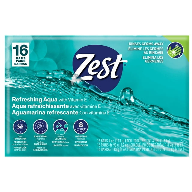 Zest Bar Soap Aqua (16 Bars)