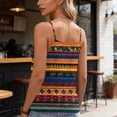 thumbnail image 6 of Craaazy Women Soft Tops Loose Fit Tribal Print Round Neck Beaded Strap Sleeveless T Shirts for Daily Wear Gift, 6 of 7