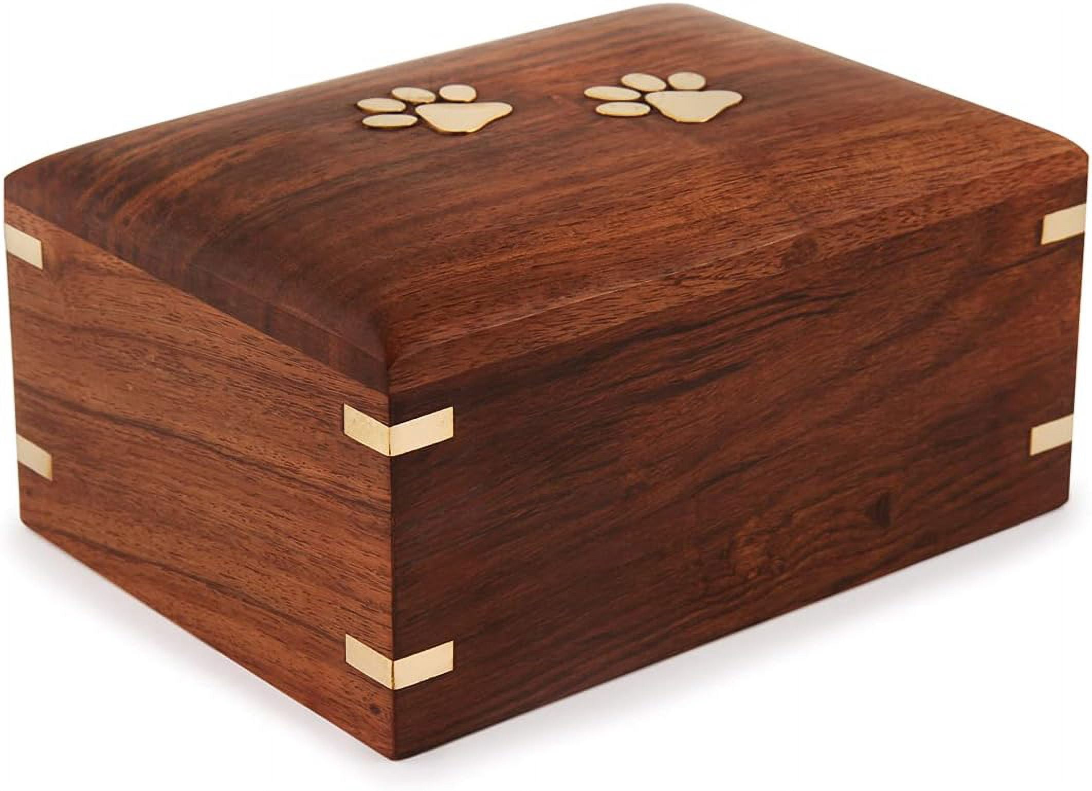 Rosewood Pet Urn For Dog Ashes - Personalized Wooden Urn For Ashes - Memorial Keepsake Funeral Cremation Urn Box -  7.5 X 5.5 X 3.5 - 100Lbs Or 45Kg