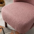 thumbnail image 6 of Modern Accent Chair with Tufted Wingback and Rubber Wood Legs, Comfortable Fleece Side Chair Suitable for Living Room, Bedroom or Other Small Spaces, Easy Assembly, Blush, 6 of 7