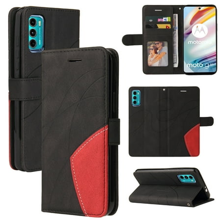 Case for Motorola MOTO G60 Leather Wallet Book Flip Folio Stand View Cover - Black