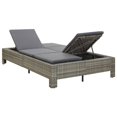 thumbnail image 4 of vidaXL Chaise Longue 2 Personnes avec Coussin Gris en Rotin Poly, 4 of 11