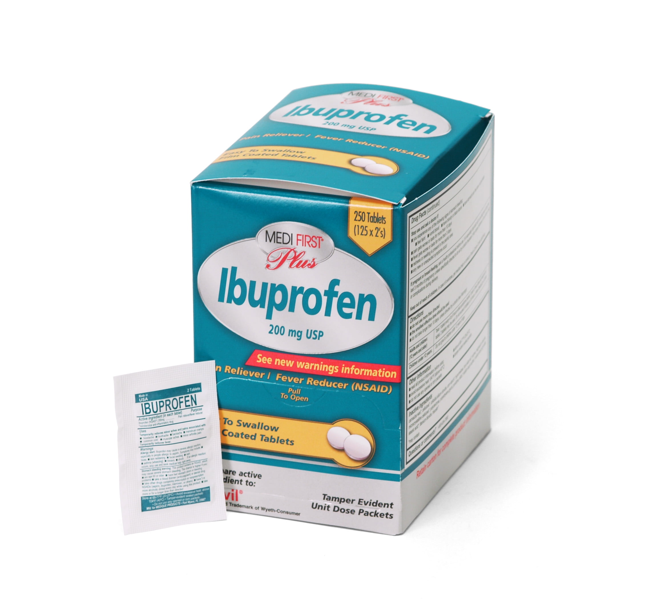 Ibuprofen Pain & Fever Reducer Tabs 250 Ct FDA Approved Tamper
