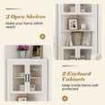 thumbnail image 5 of Costway 67" Tall Corner Hutch with  4 Fluted Glass Doors 3-Level Adjustable Shelves White, 5 of 11