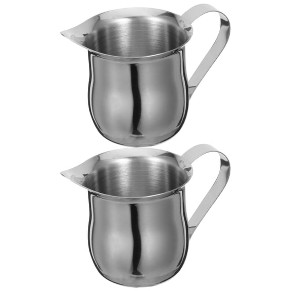 ELAYARD 2-Pack Stainless Steel Coffee Frothing Pitchers, Easy to Clean, Ideal for Stirring, Steaming, and Use