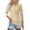 Khaki, variant on Women's Solid Color Polo Shirts 3/4 Sleeve Button Down Collared Shirts Business Casual Work Tops Athletic Tennis Golf Shirt 3 Buttons Spring & Autumn Work Basic Blouse Blue L