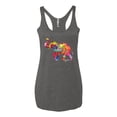 thumbnail image 2 of Wild Bobby, Colorful Walking Good Luck Elephant Animal Lover Tri-Blend Racerback Tank Top, Premium Heather, Large, 2 of 3