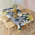 thumbnail image 3 of Navy Daisy Flower Pattern Rectangle Tablecloth 60"x120",Waterproof Polyester Rectangle Table Cloth, Wipeable Spillproof Polyester Tablecloth for Dining, Camping, Indoor and Outdoor, 3 of 6