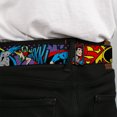 thumbnail image 4 of DC Comic, Seatbelt Buckle Belt, Batman Robin Superman Pose Logo Dot Black Purple, 34 to 52 Inches, 4 of 9