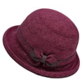 thumbnail image 1 of Chapeaux Bob à Moins de 10 $ Rouges pour Femmes Automne et Hiver Dôme Décontracté Chapeau de Pêcheur Petit Chapeau Melon, 1 of 5