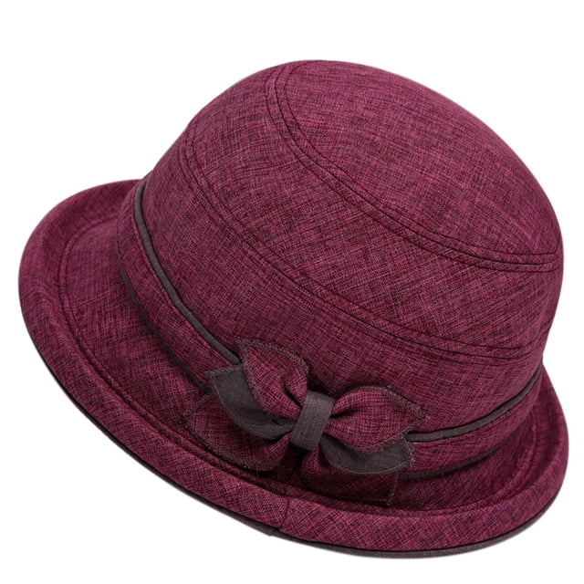 Chapeaux Bob à Moins de 10 $ Rouges pour Femmes Automne et Hiver Dôme Décontracté Chapeau de Pêcheur Petit Chapeau Melon