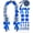 blue white, variant on Beth 2026 Graduation Leis Class of 2026 Double Braided Money Lei with Satin Ribbon Flowers Party Gifts for Women Men