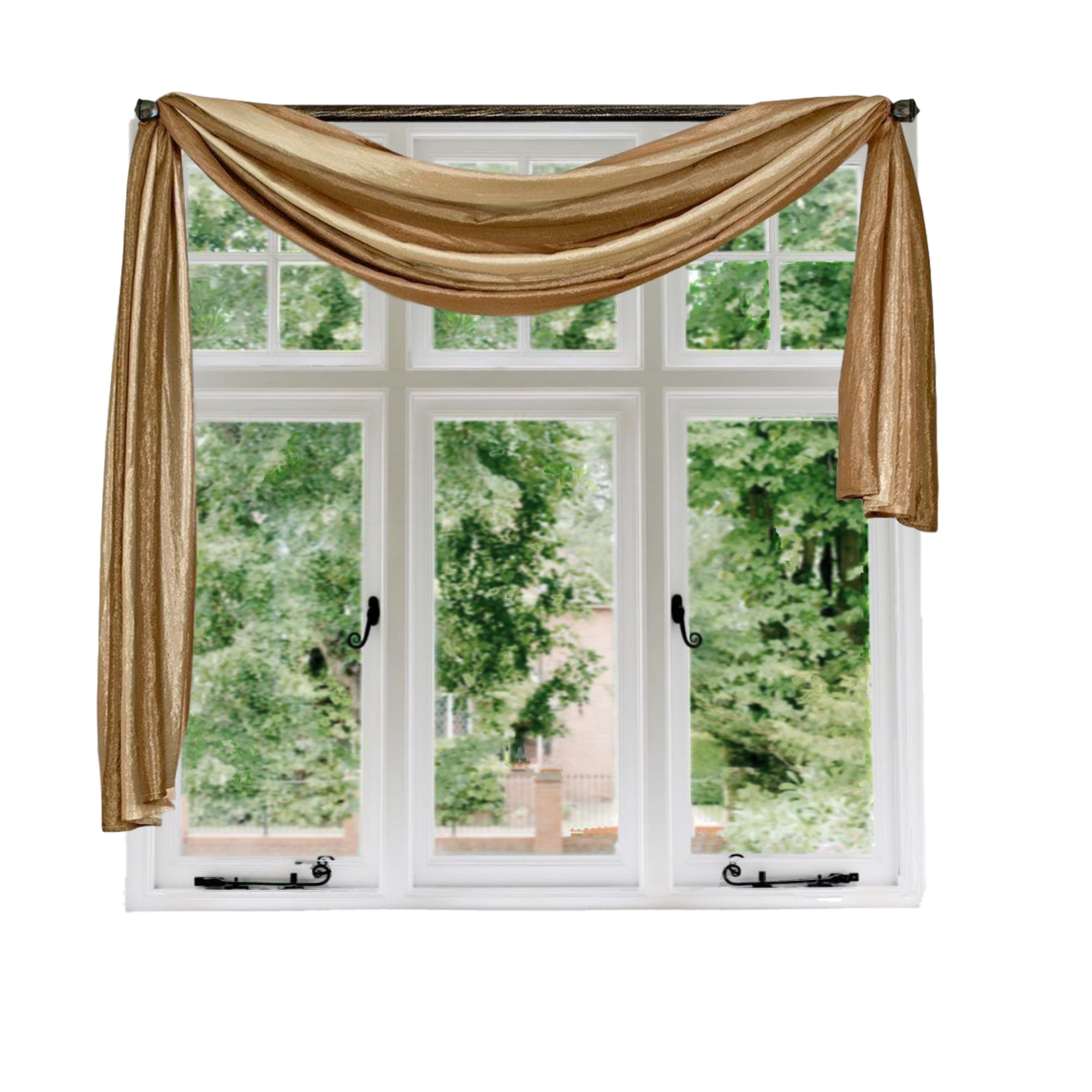 Woven Trends Window Curtains, Modern SemiSheer Extra Long Window Scarf
