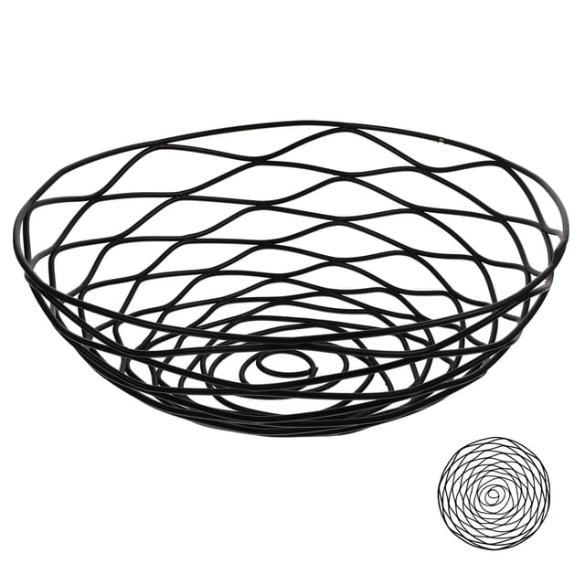 Cesta de comida frita de hotel, frutero multiusos, cesta de pan de hierro, cesta de alambre negra