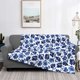 thumbnail image 2 of Fotbe Blue Ink Flowers Manta de Franela con Estampado, Manta Ultrasuave para Cama, Sofá, Auto, Hipoalergénica y Antibolitas-80"x60", 2 of 6