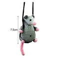 thumbnail image 6 of Eoperou Crochet Possum Car Hanging Decoration Handmade Knitting Mouse Auto Rearview Mirror Ornament Animal Pendant Car Interior Accessories, 6 of 8