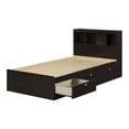 thumbnail image 2 of South Shore Spark Twin Storage Bed and Bookcase Headboard Set, in Chocolate, 2 of 14