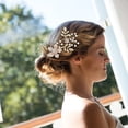 thumbnail image 6 of Elegant Wedding Hair Comb Bridal Accessory with Pearl Flower Rhinestone Decoration for Brides and, 6 of 7