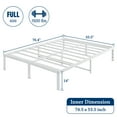 thumbnail image 5 of Lusimo Full Size Bed Frame No Box Spring Needed 14 inch Heavy Duty Metal Platform Bed Frame Full Anti-Slip Support Easy Lock Assembly, White, 5 of 9