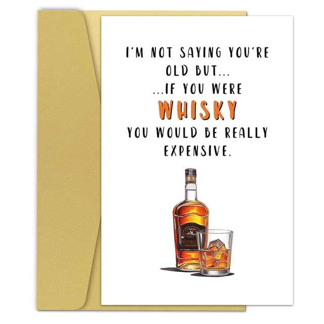Tarjeta de cumpleaños Zoytonky divertida con humor de whisky para hombres y mujeres