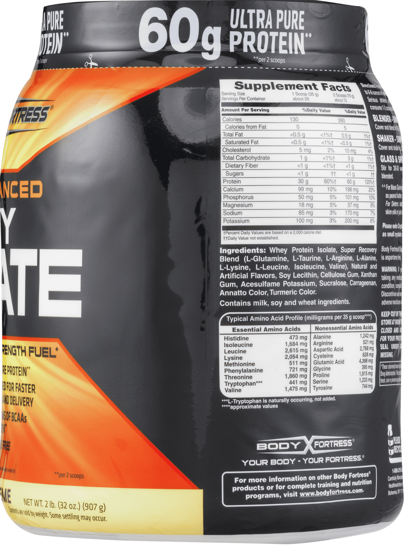 US Nutrition Body Fortress Whey Isolate, 32 oz
