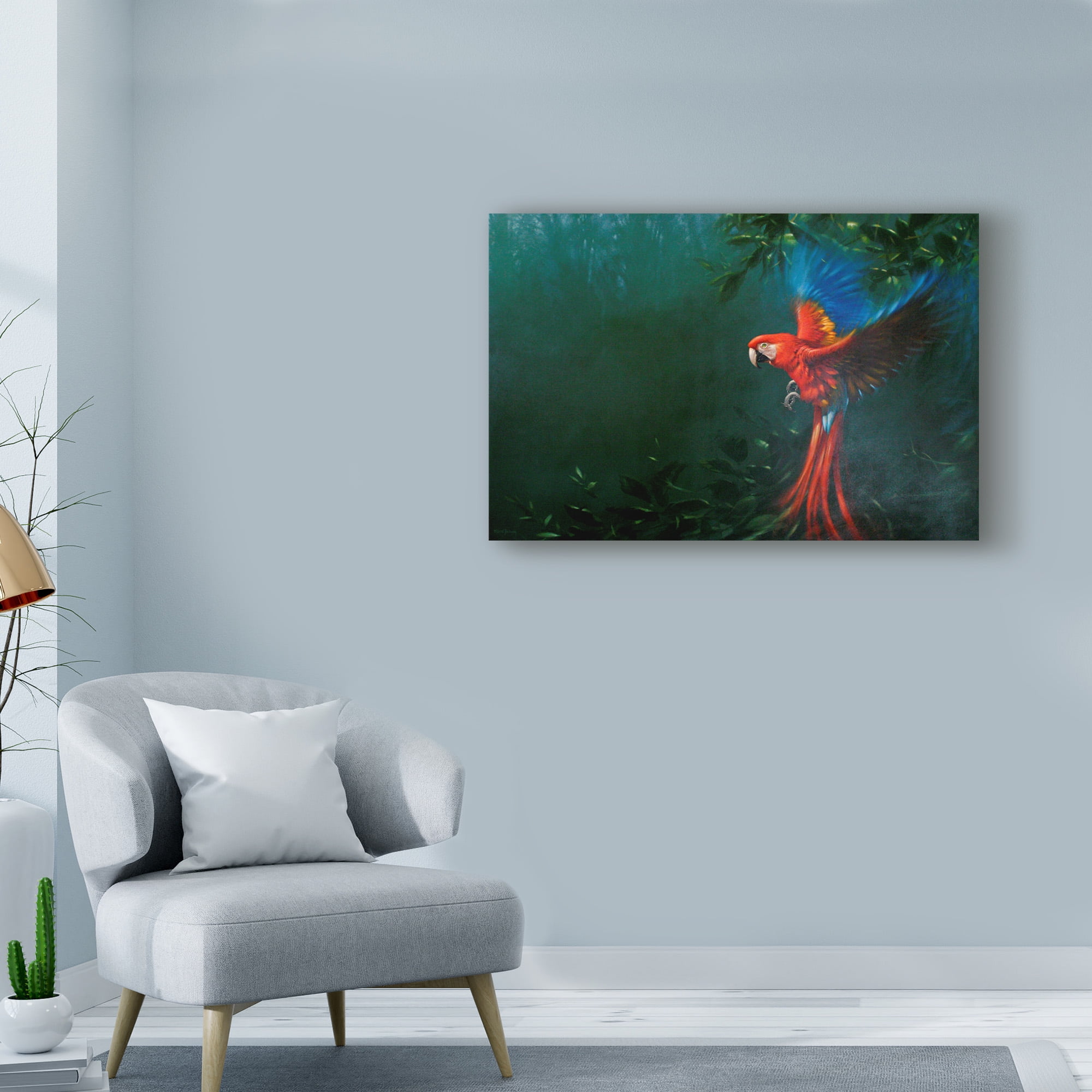 Trademark Fine Art 'Scarlet Macaw 2' Canvas Art by Michael Jackson