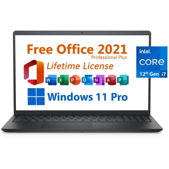 Dell 2024 Inspiron 15 Business Laptop, Free Microsoft Office 2021 with Lifetime License, 15.6" FHD Display, Intel 10-Core i7-1255U upto 4.7GHz, 32GB DDR4, 1TB PCIe SSD, Windows 11 Pro, Black