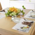 thumbnail image 4 of Ambesonne Yorkie Place Mats Set of 4, Hairstyle Puppy, Standard Size, Dark Brown Multicolor, 4 of 6