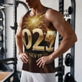 thumbnail image 5 of Pofeuu Happy New Year 2025 B Print Men's Workout Tank Tops Sleeveless Muscle Gym Shirt Quick Dry-, 5 of 7