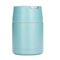 thumbnail image 2 of Recipiente para alimentos aislado al vacío de 800 ml/27 oz, recipiente para alimentos al vacío de doble capa de acero inoxidable 304 con cuchara plegable, color verde, 2 of 15