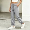 thumbnail image 5 of FSYBOA Girls Sweatpants with Pockets, Drawstring Relaxed Fit Casual Elastic Bottom Kids Fall Joggers Pants Gray Size 7-8T, 5 of 8