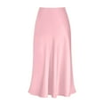 thumbnail image 5 of MuXiKeJi Clothes Elegant Casual Satin Maxi Skirt Featuring High Waist Stretchy Elastic Band And Side Slit For Comfort, 5 of 5