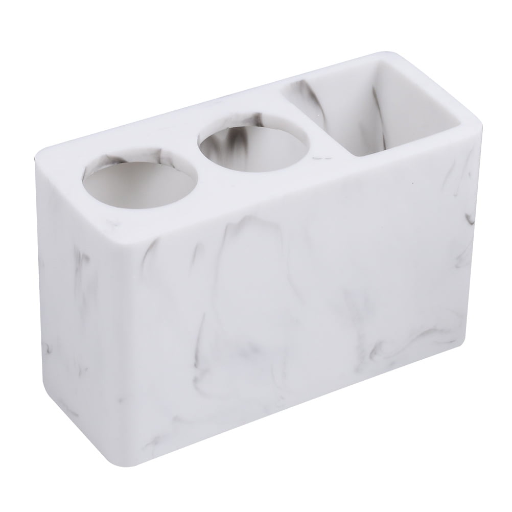 Resin Marble Texture Toothbrush Holder Stand Bathroom Toothpaste