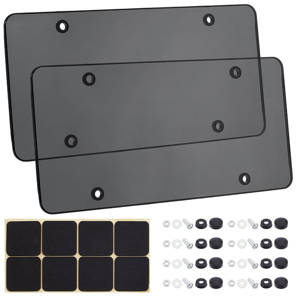 2 Pcs License Plate Protector Guard 12.2x6.1in Durable Black Frame UV Resistant Anti Scratches for SUV Truck Thanksgiving Auto Styling